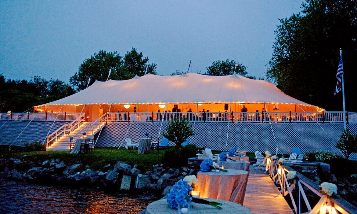 Leveled Floor next to water at nighttime